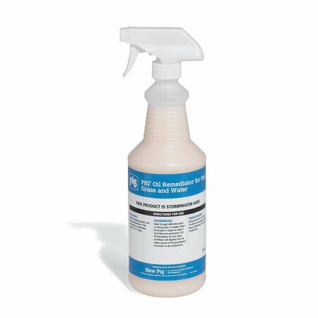PIG Oil Remediator for Soil, Grass and Water, Remediator, 32 oz. Spray Bottle CLN953